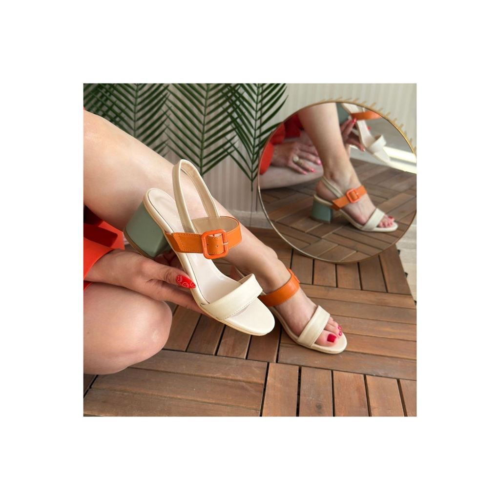 Year Renkli Cilt Topuklu Ayakkabı