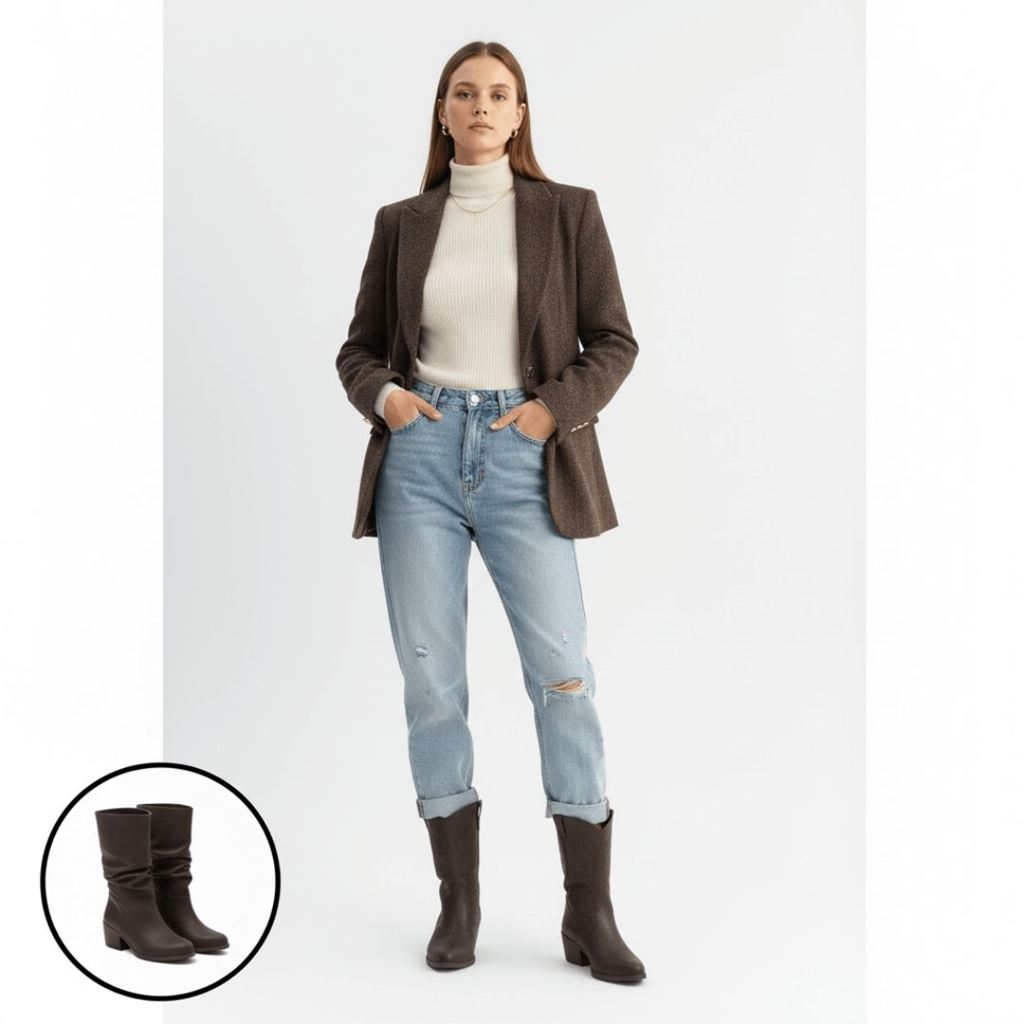 Akver Acı Kahve Cilt Topuklu Bot