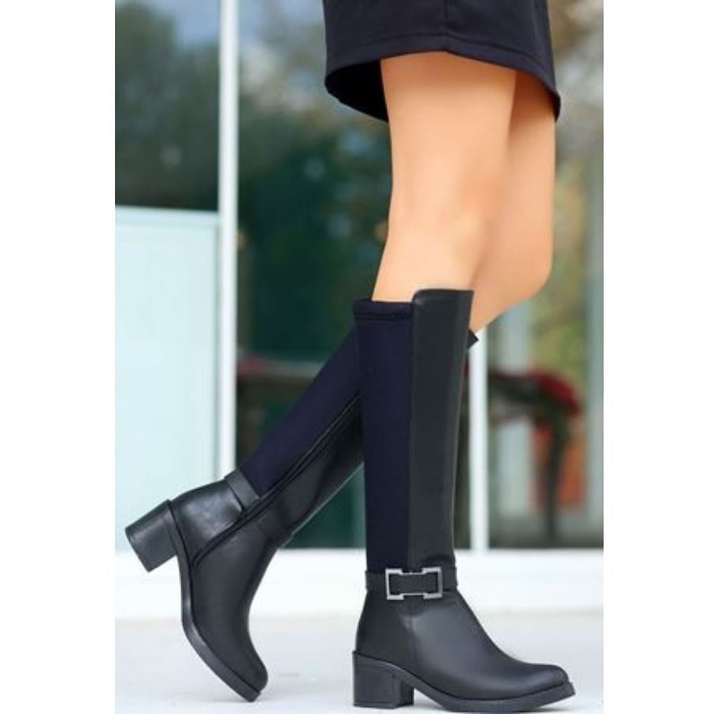 Emrat Siyah Cilt Topuklu Çizme