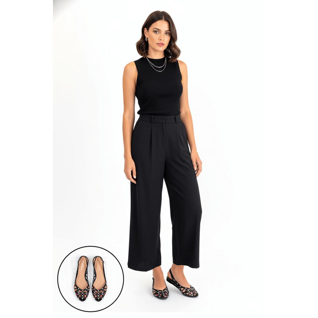 Faty Siyah Cilt Babet Ayakkabı