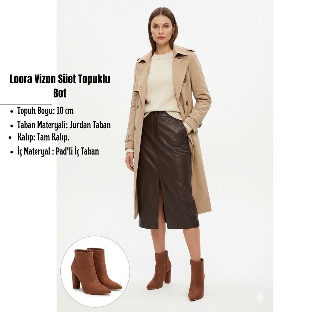 Loora Vizon Süet Topuklu Bot