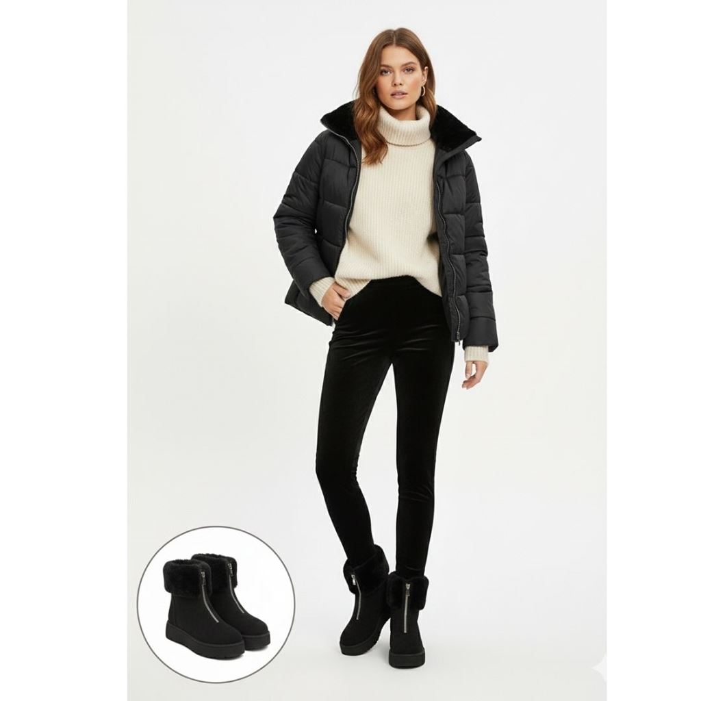 Zinya Siyah Süet Bot