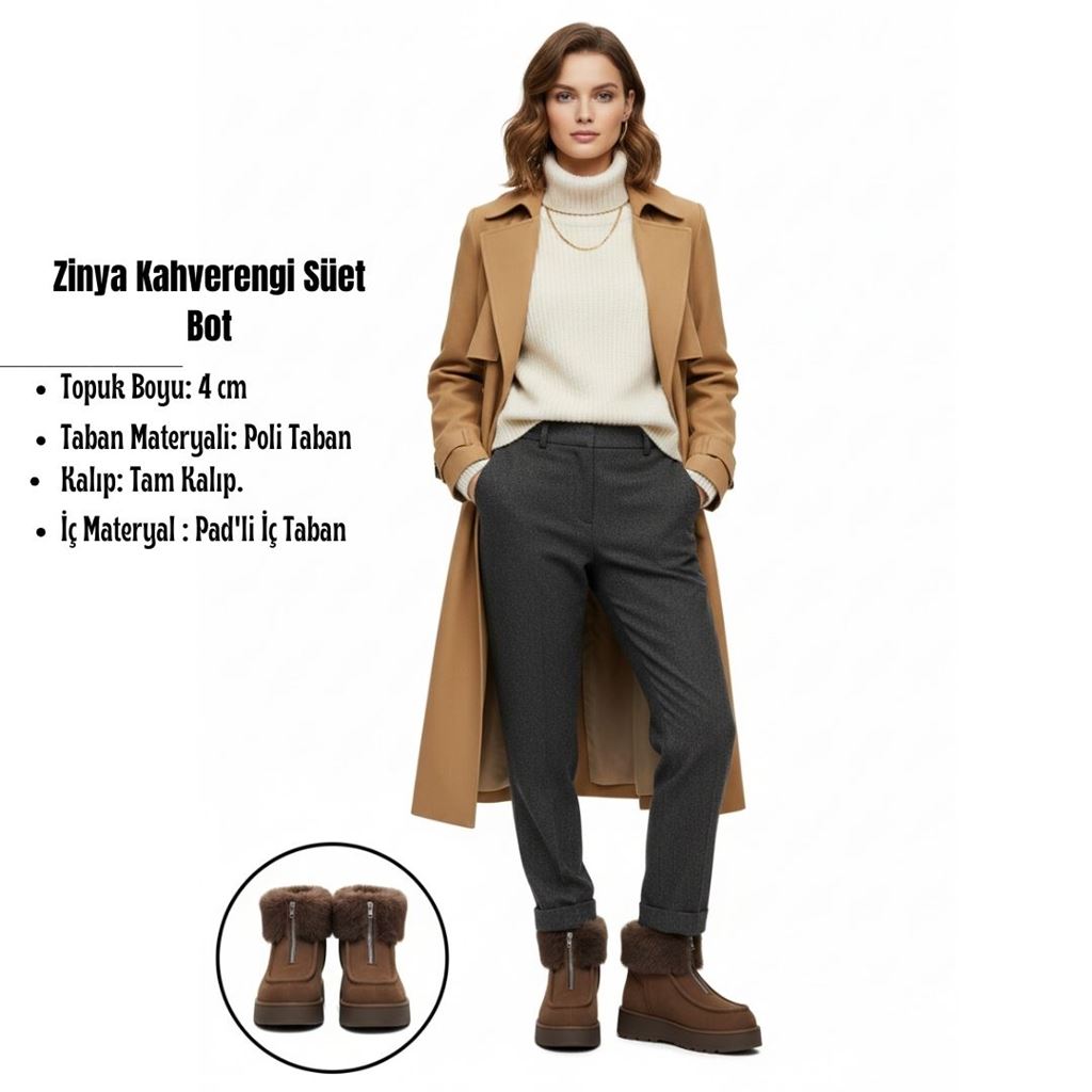 Zinya Kahverengi Süet Bot
