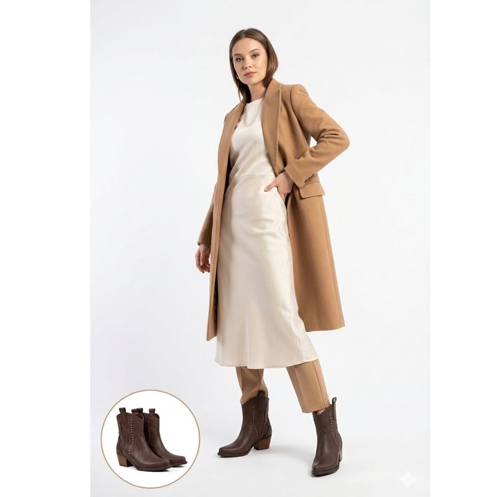 Matin Acı Kahve Cilt Topuklu Bot