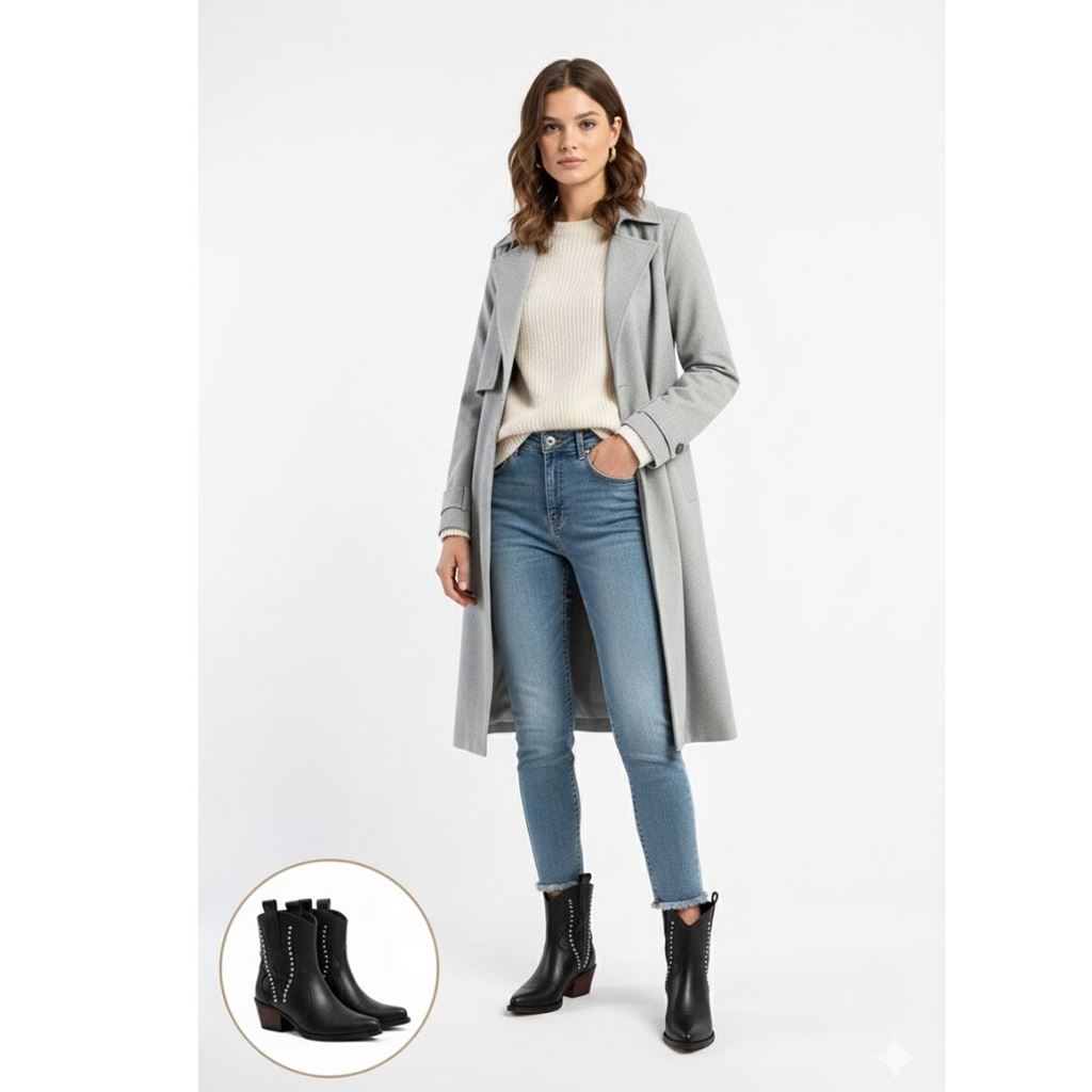 Matin Siyah Cilt Topuklu Bot