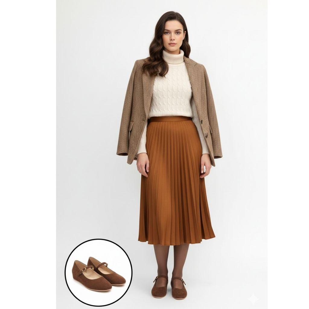 Lossa Taba Süet Kemerli Babet Ayakkabı