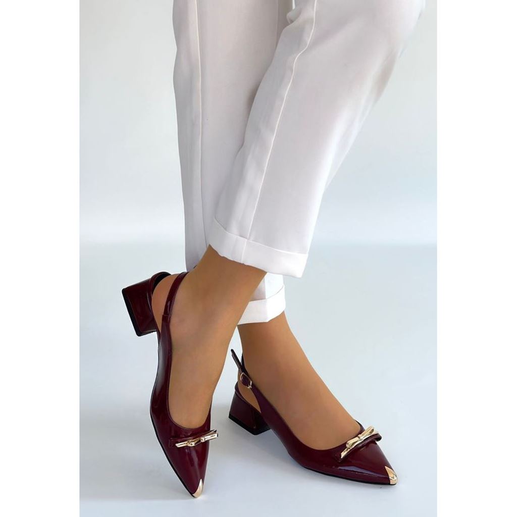 Ricy Bordo Rugan Topuklu Ayakkabı
