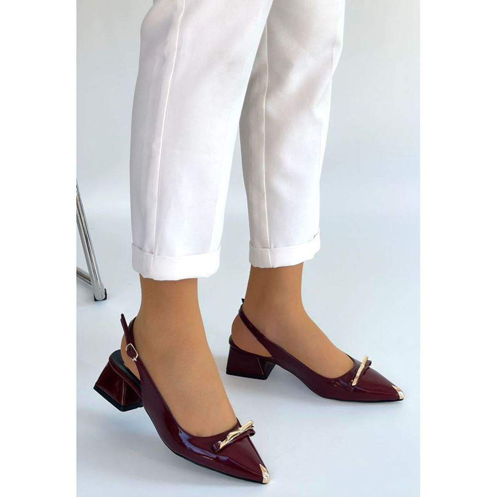 Ricy Bordo Rugan Topuklu Ayakkabı