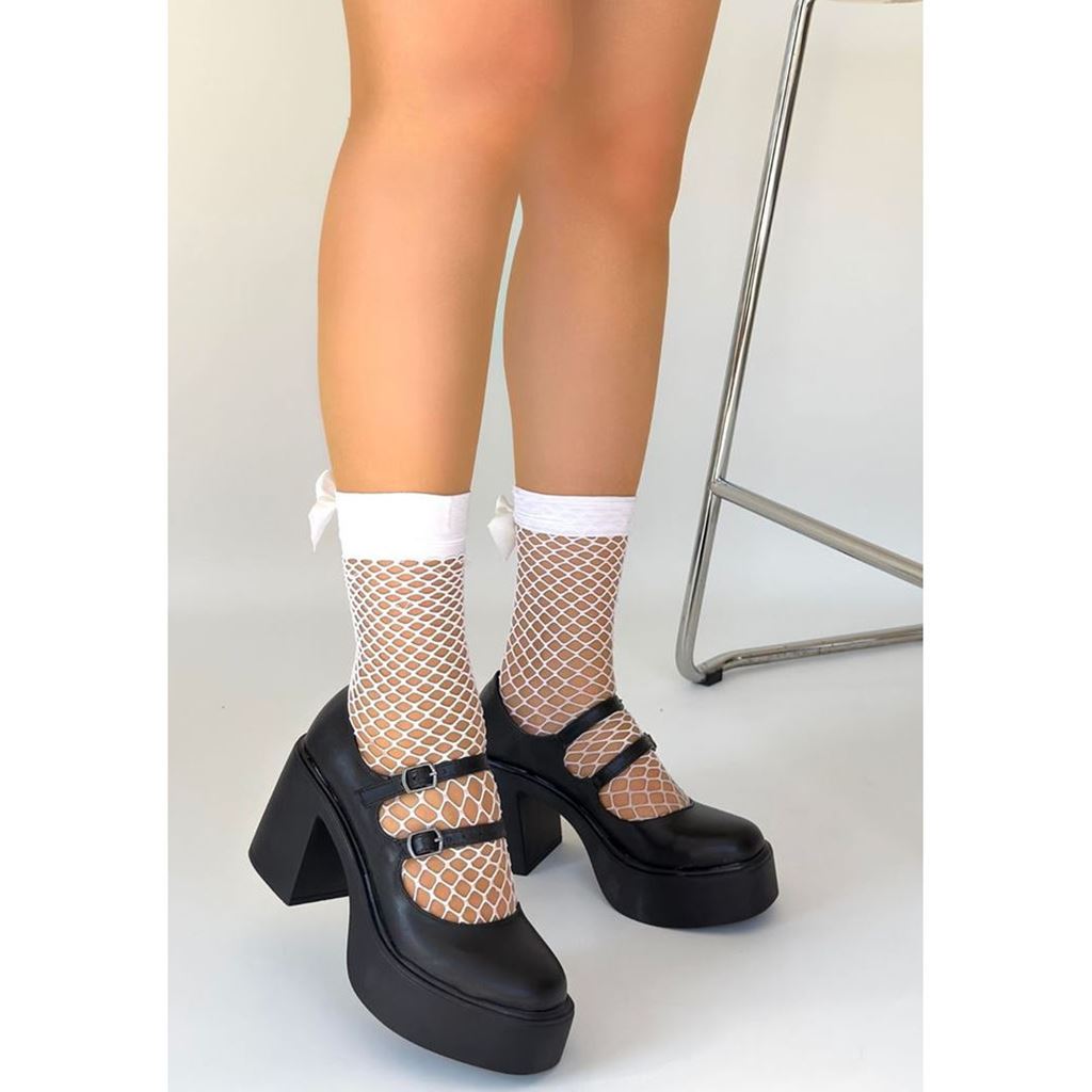 Jarlo Siyah Cilt Dolgu Topuk Ayakkabı