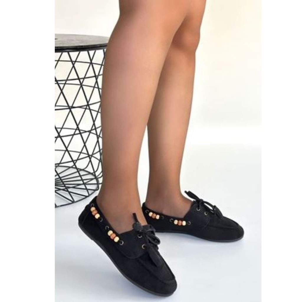 Elora Siyah Süet Babet