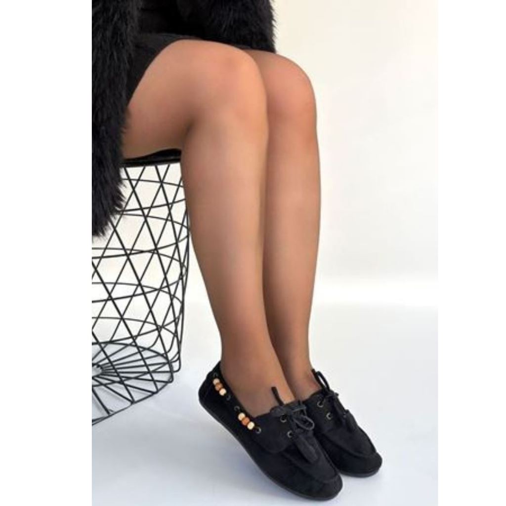 Elora Siyah Süet Babet