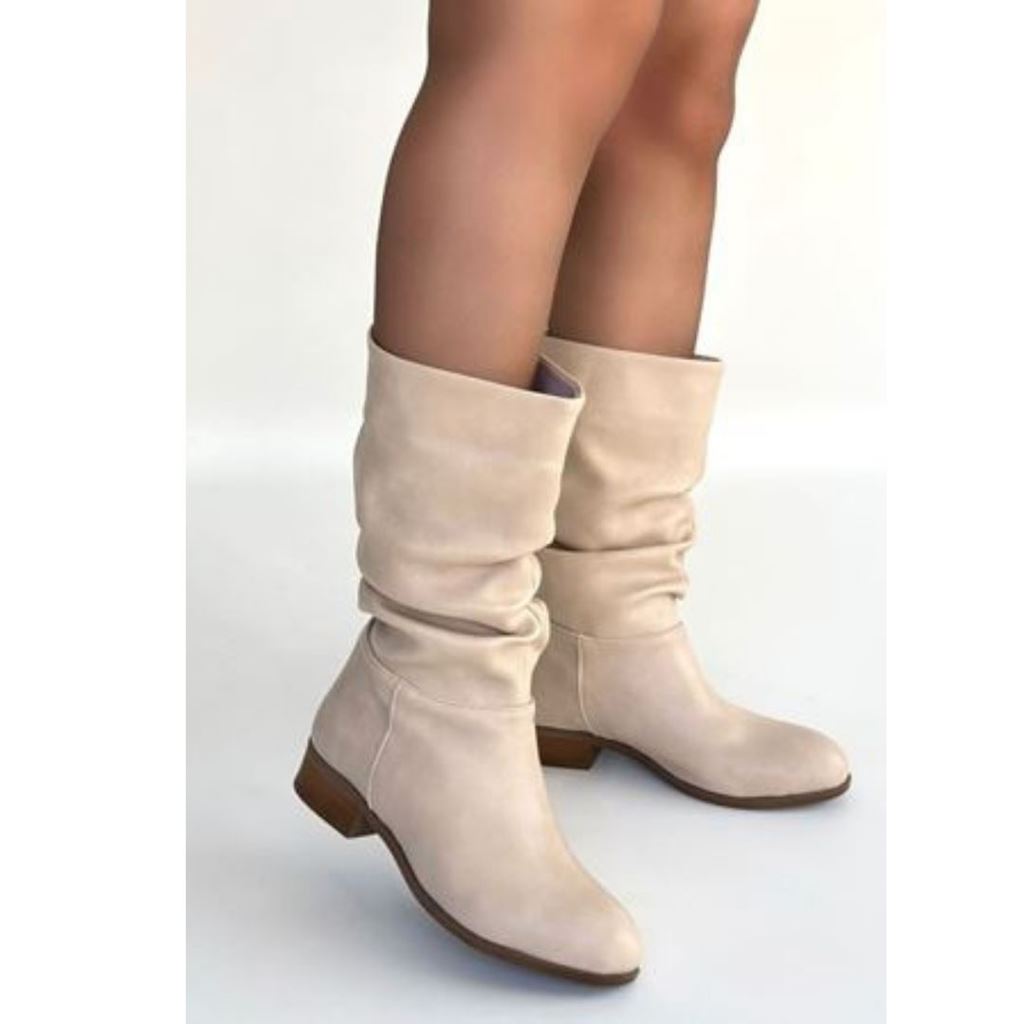 Plod Bej Cilt Körüklü Çizme