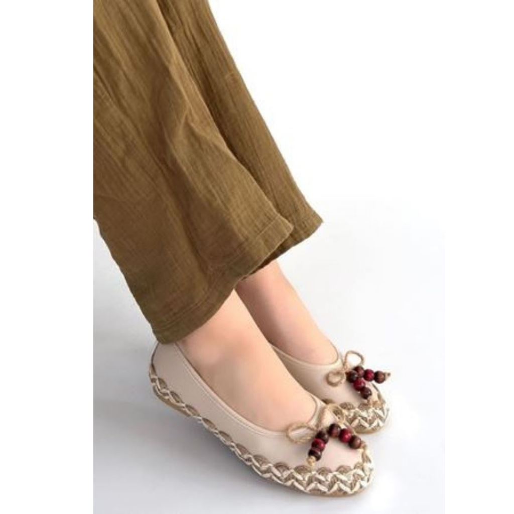 Ilwe Bej Cilt Babet Ayakkabı