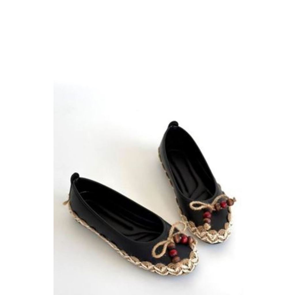 Ilwe Siyah Cilt Babet Ayakkabı