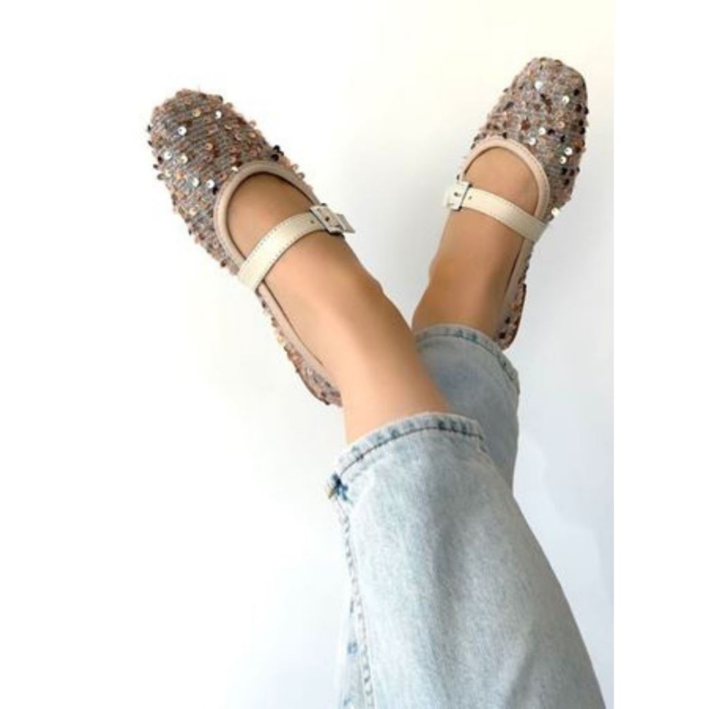 Moden Bej Süet Babat Ayakkabı