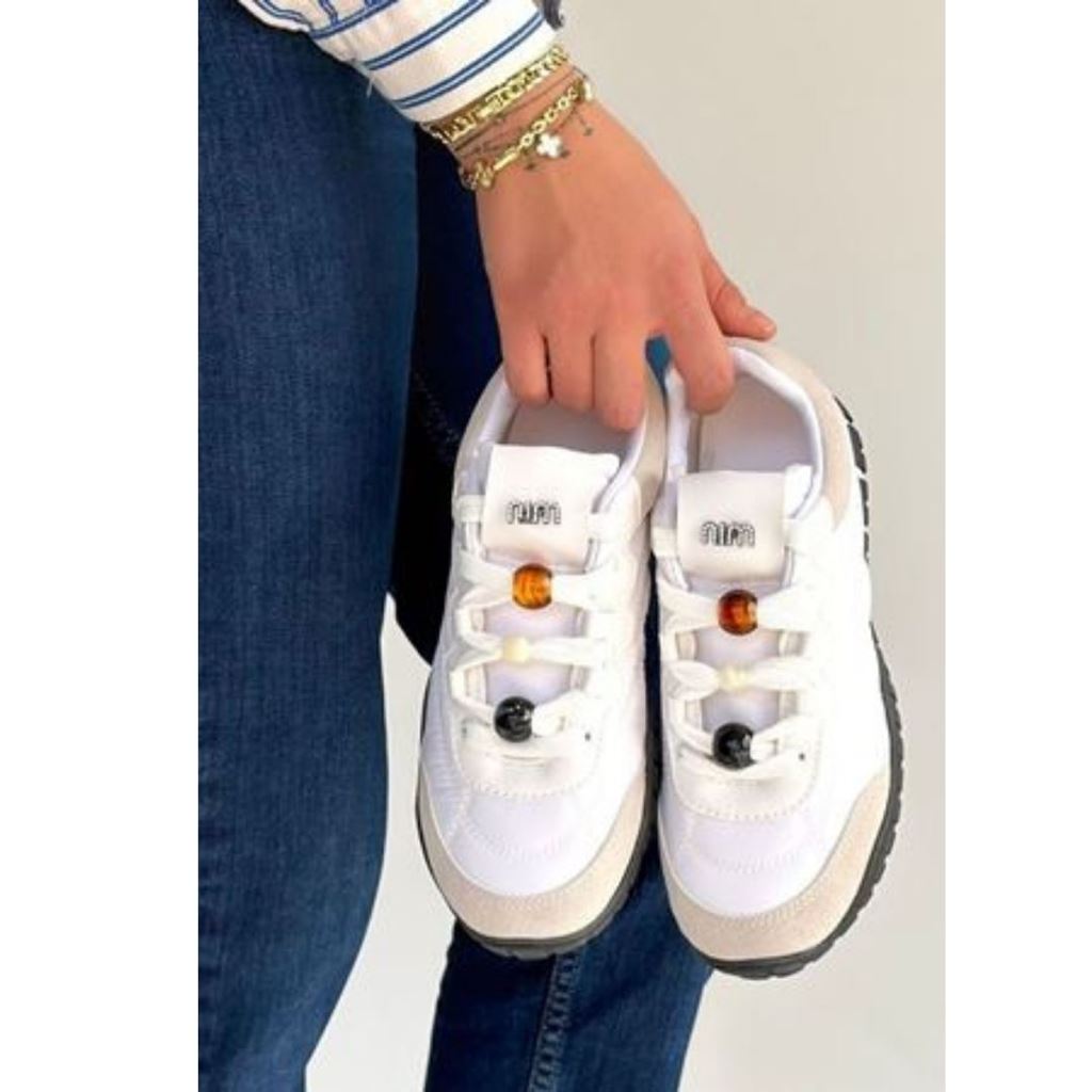 Tues Beyaz Nubuk Bağcıklı Spor Ayakkabı