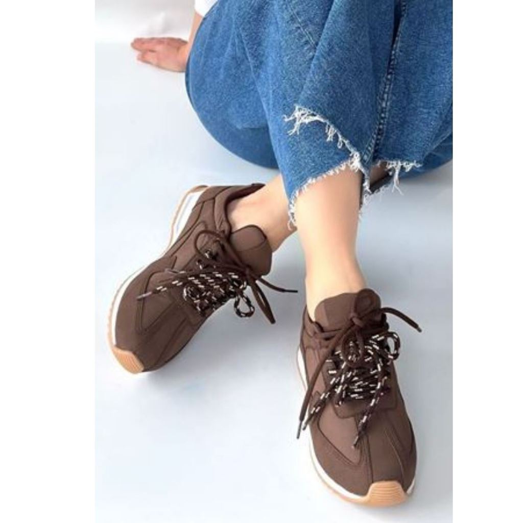 Jeat Kahverengi  Nubuk Bağcıklı Spor Ayakkabı