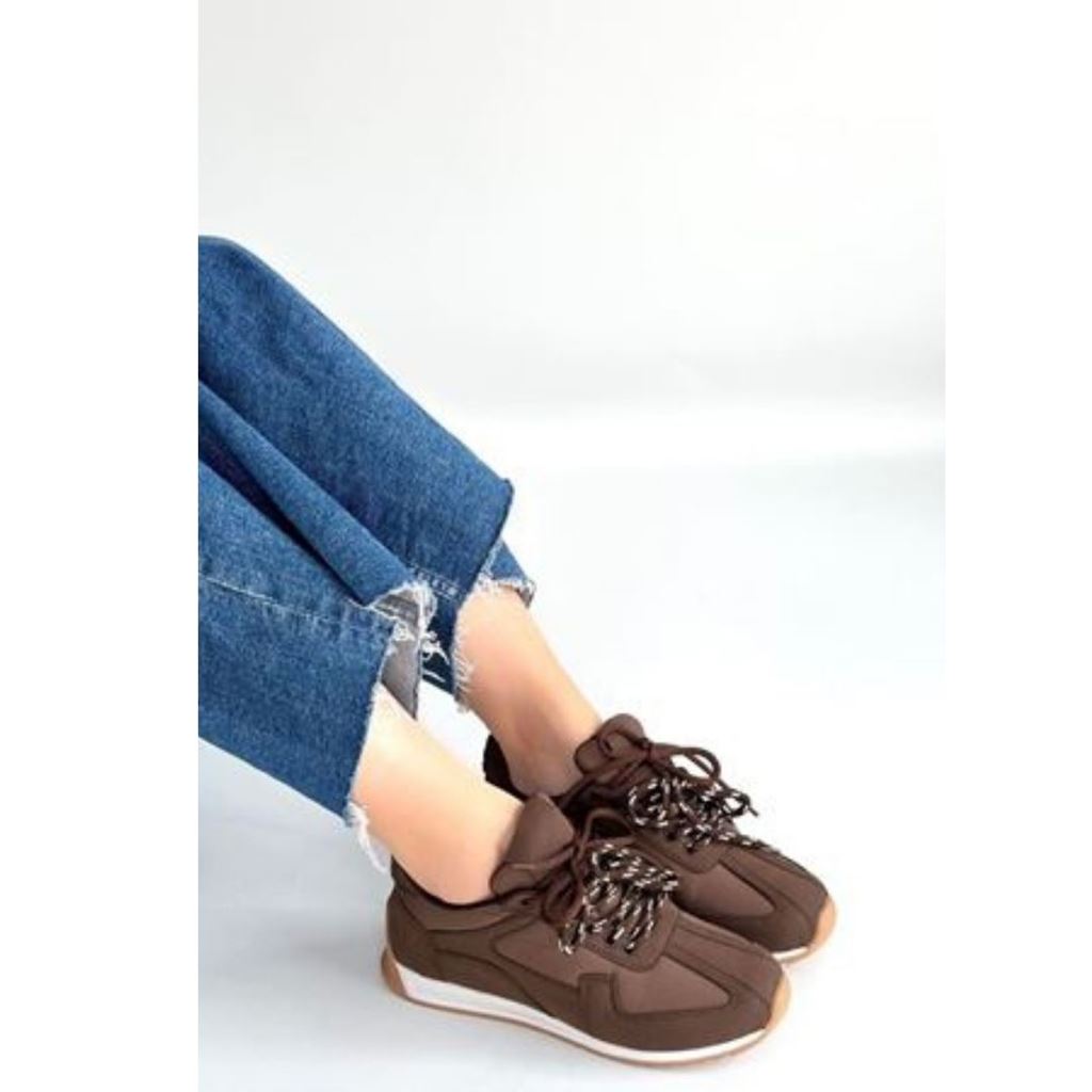 Jeat Kahverengi  Nubuk Bağcıklı Spor Ayakkabı