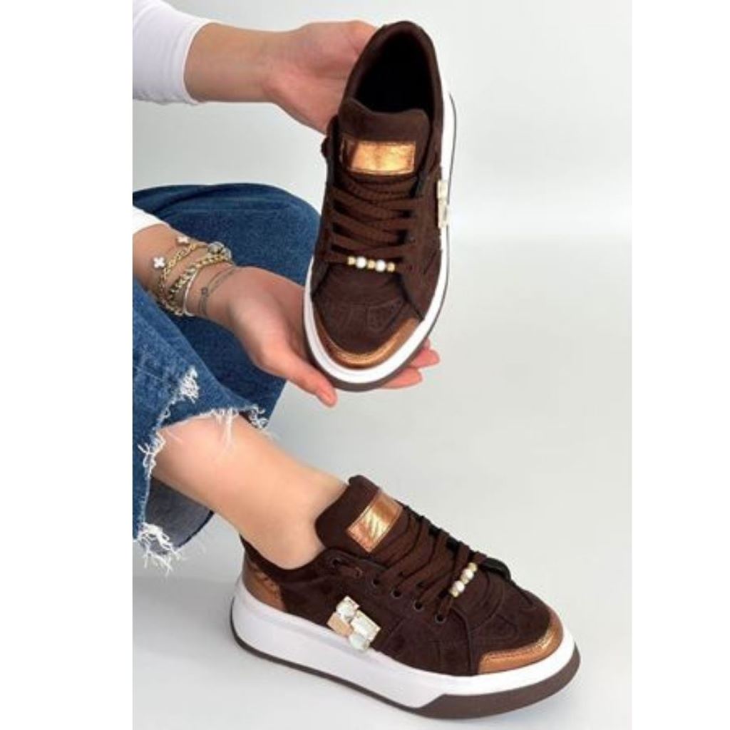 Ceans Kahverengi Süet Bağcıklı Spor Ayakkabı