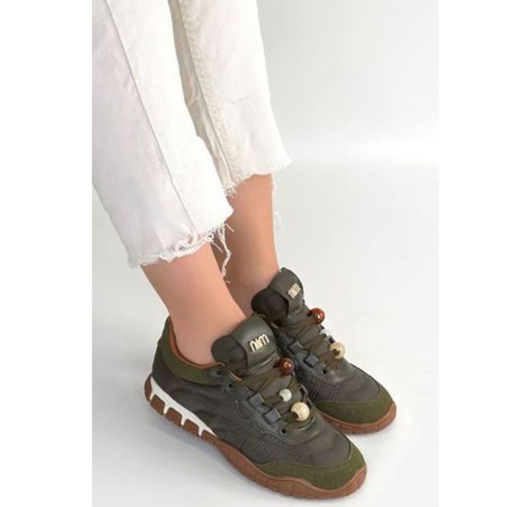 Tues Yeşik Nubuk Bağcıklı Spor Ayakkabı