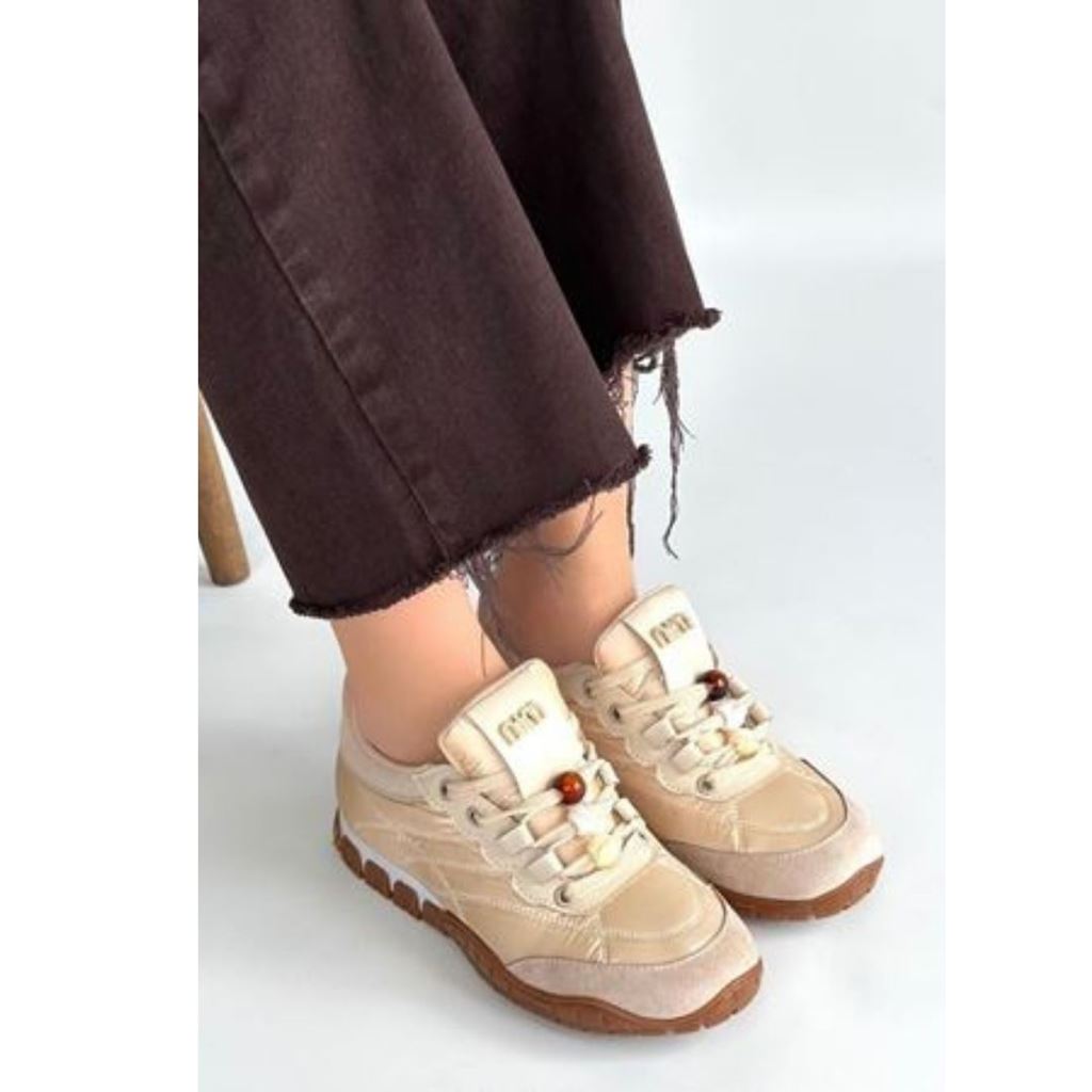 Tues Bej Nubuk Bağcıklı Spor Ayakkabı