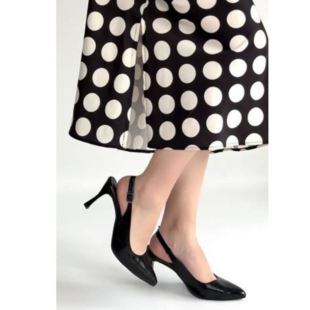 Uster Siyah Rugan Topuklu Ayakkabı