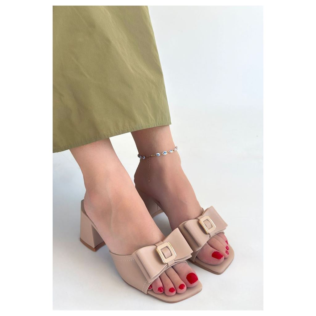 Veor Nude Cilt Topuklu Terlik