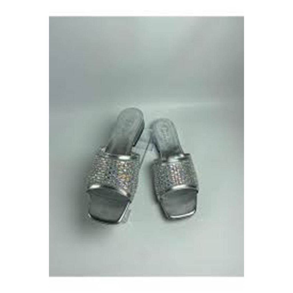 Ortu Gümüş Cilt İşlemeli Terlik