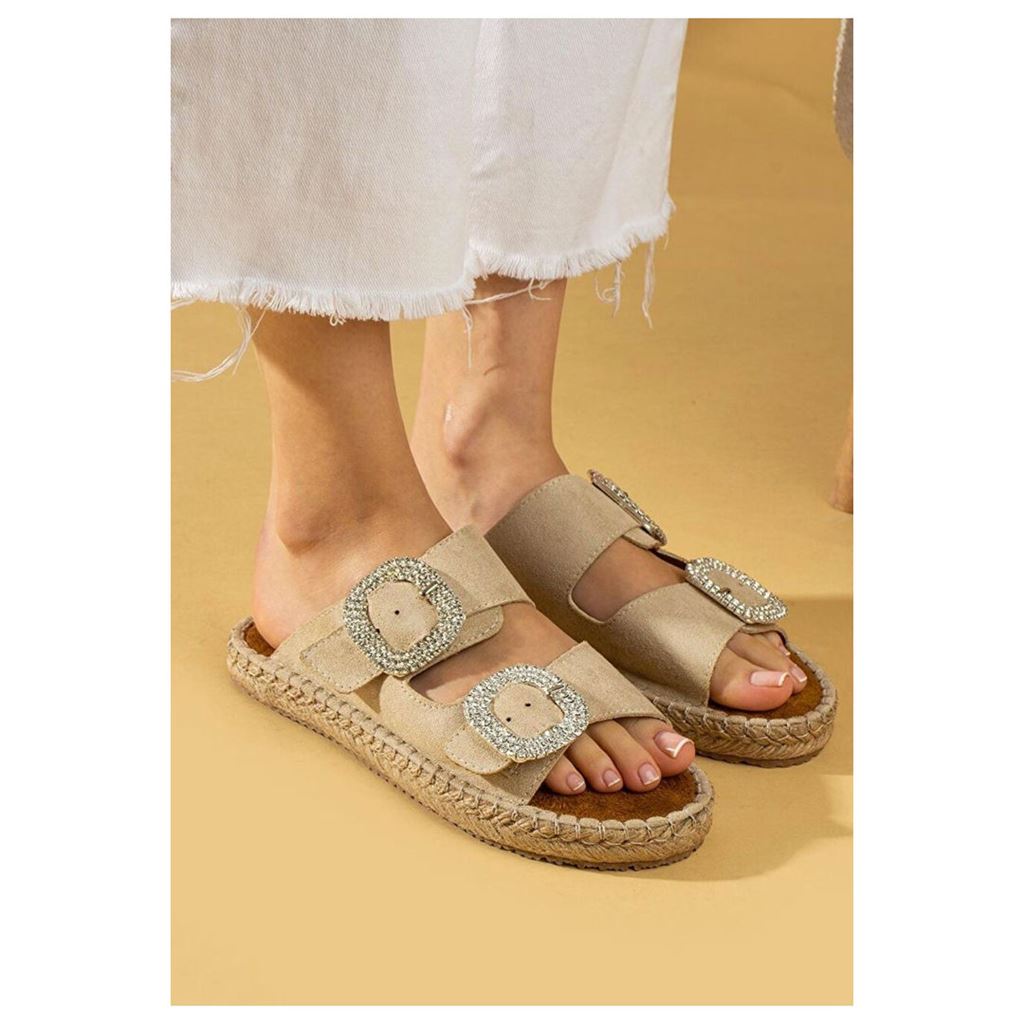 Hertas Bej Nubuk Tokalı Terlik