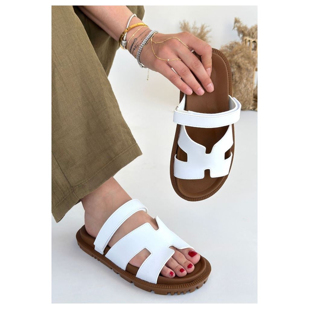 Kooni Beyaz Cilt Terlik