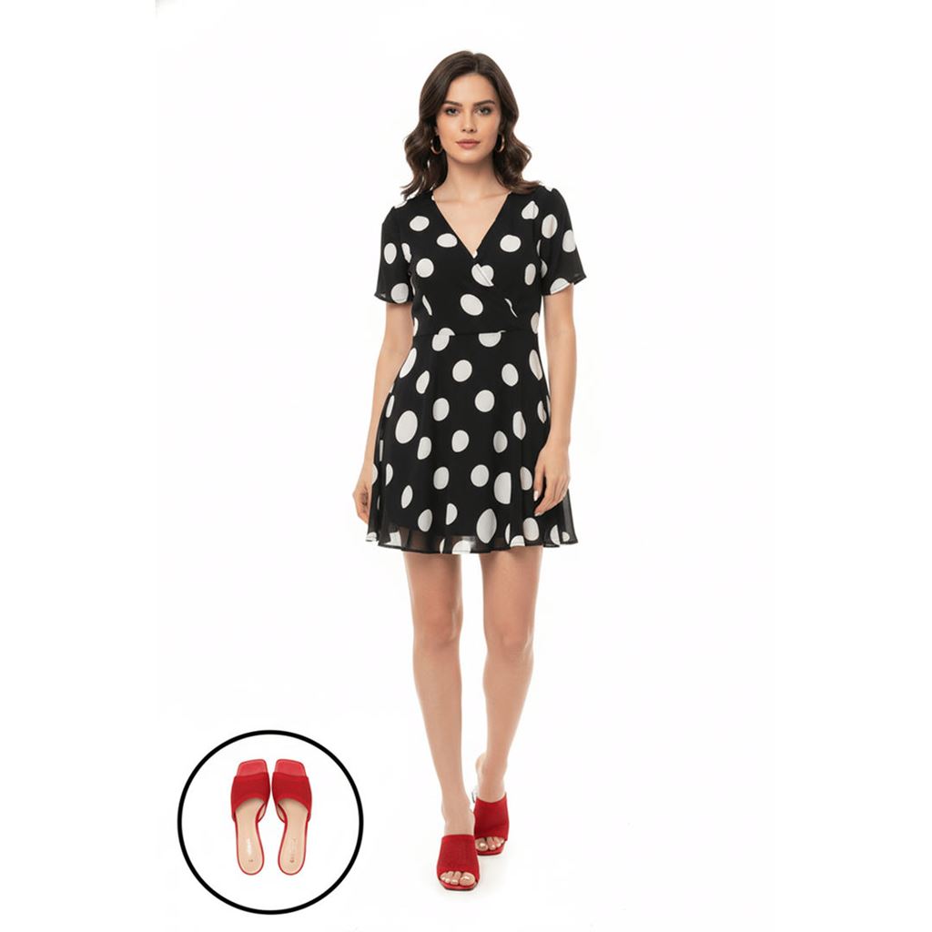 Akva Kırmızı Triko Şeffaf Topuklu Terlik