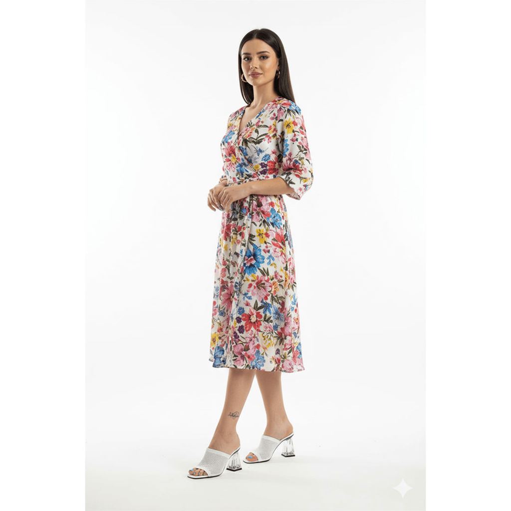 Akva Beyaz Triko Şeffaf Topuklu Terlik