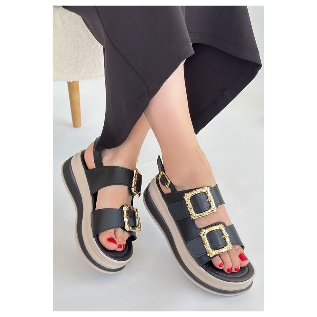 Stan Siyah Cilt Sandalet