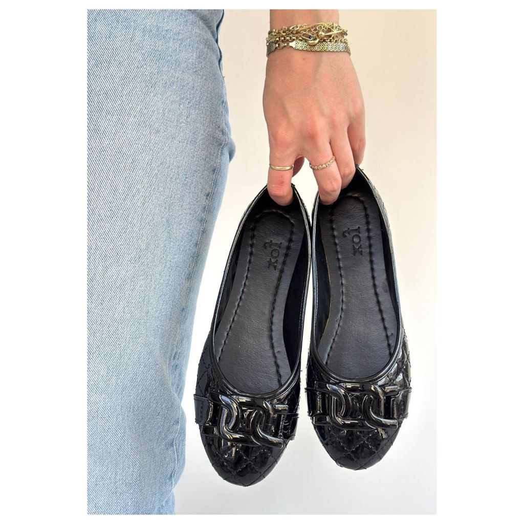 Lawy Siyah Rugan Babet Ayakkabı