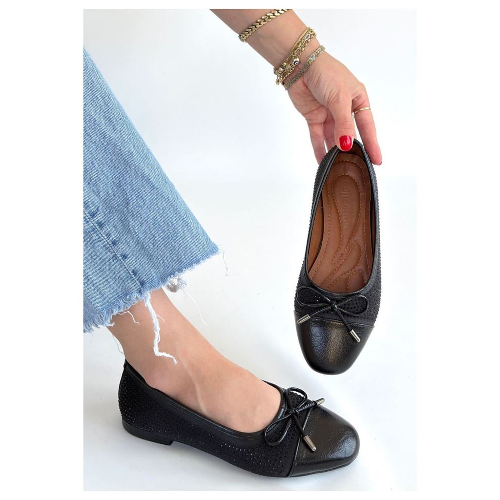 Etya Siyah Cilt Babet Ayakkabı