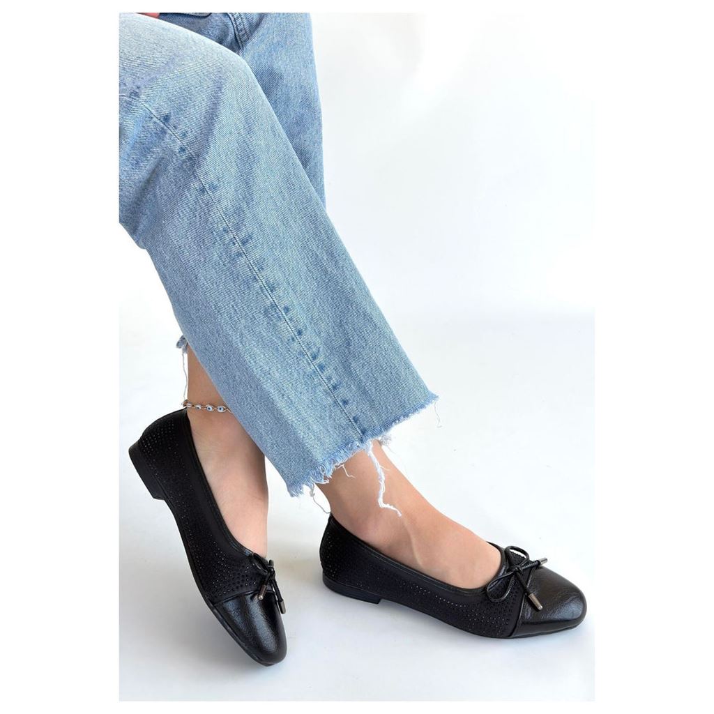 Etya Siyah Cilt Babet Ayakkabı