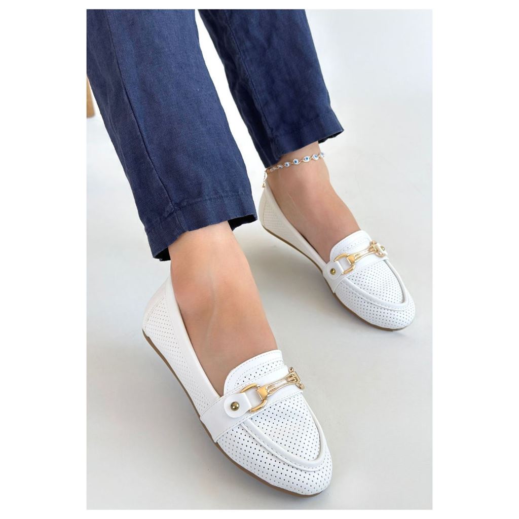 Rain Beyaz Cilt Babet Ayakkabı