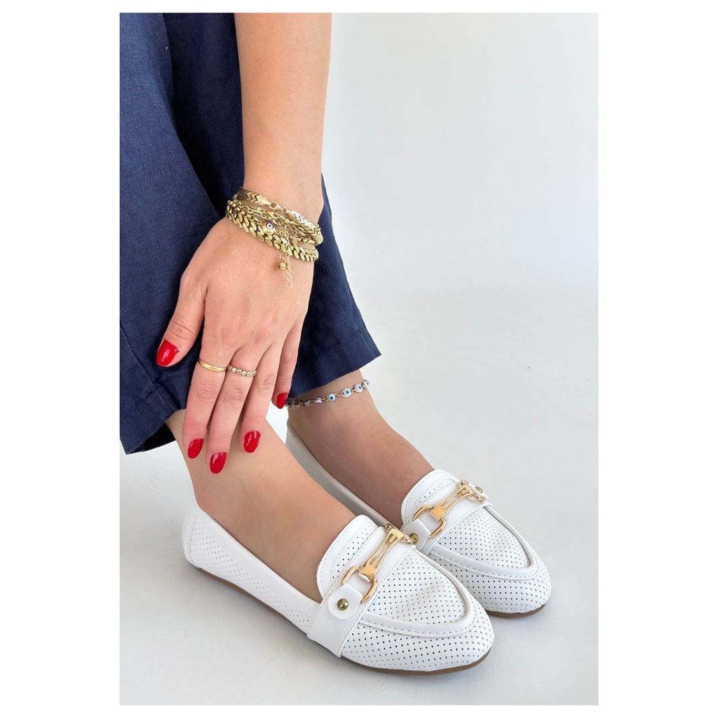 Rain Beyaz Cilt Babet Ayakkabı