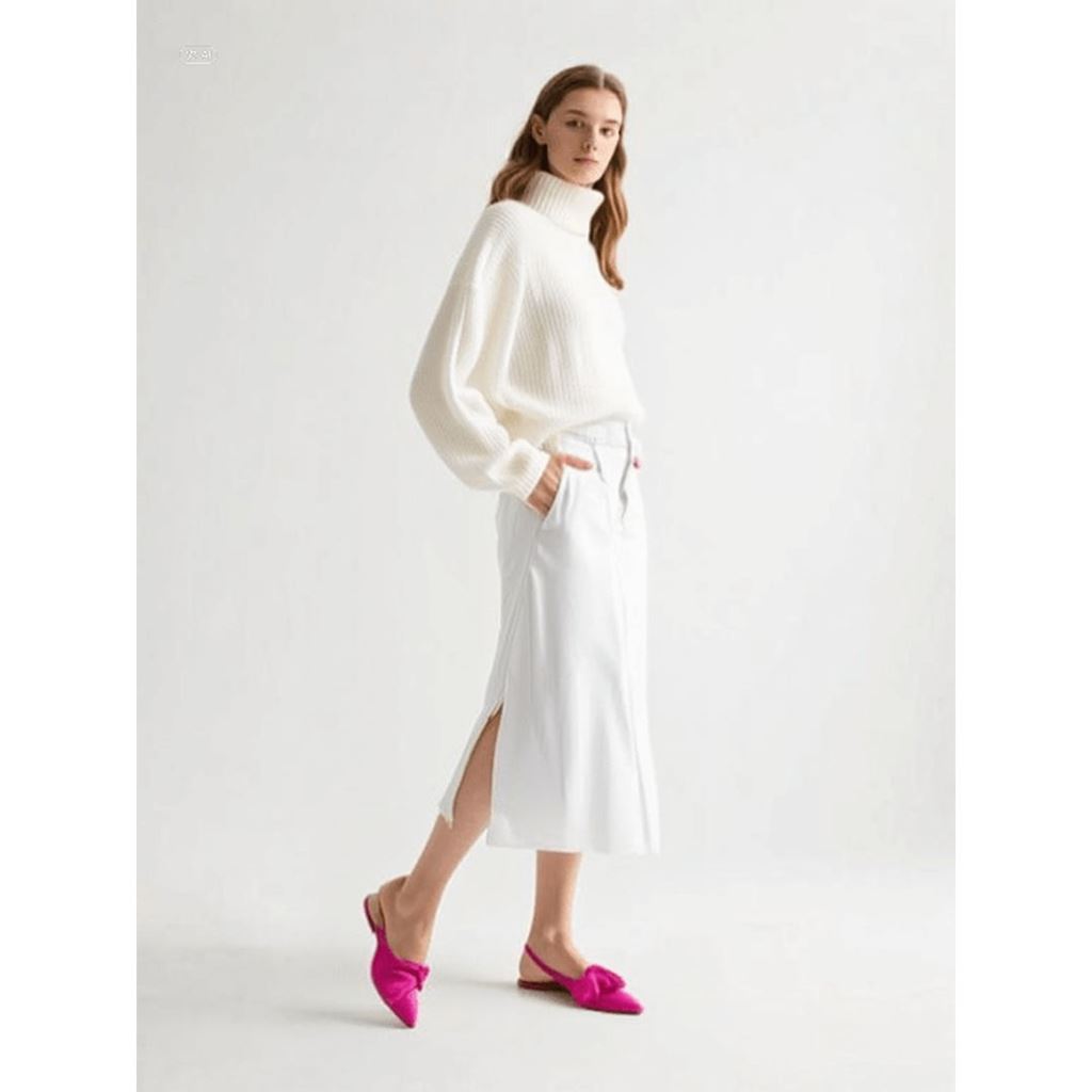 Cenya Fuşya Saten Babet Ayakkabı