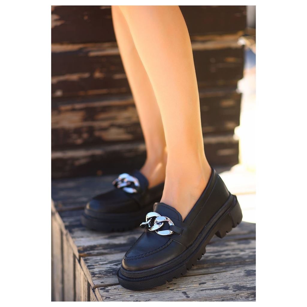 Biga Siyah Cilt  Ayakkabı