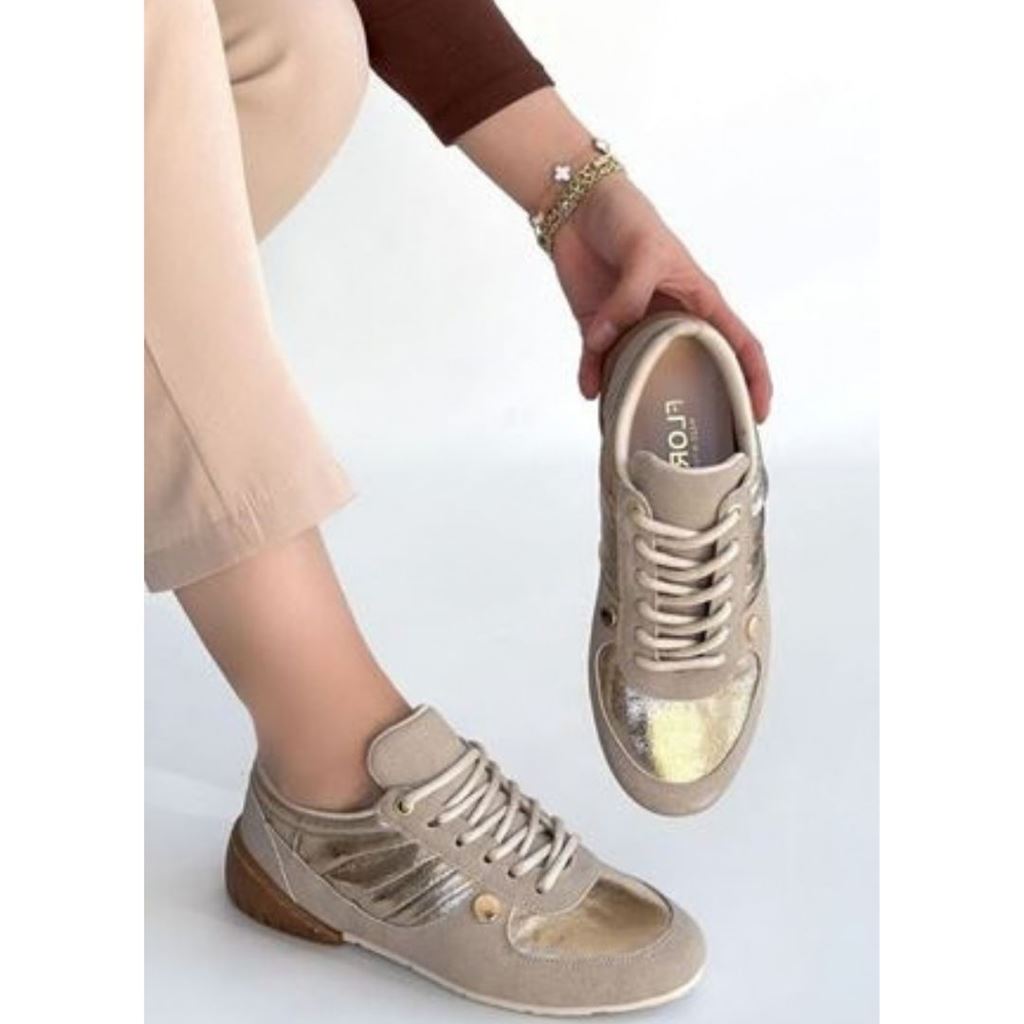 Jawen Bej Nubuk Gold Detaylı Spor Ayakkabı