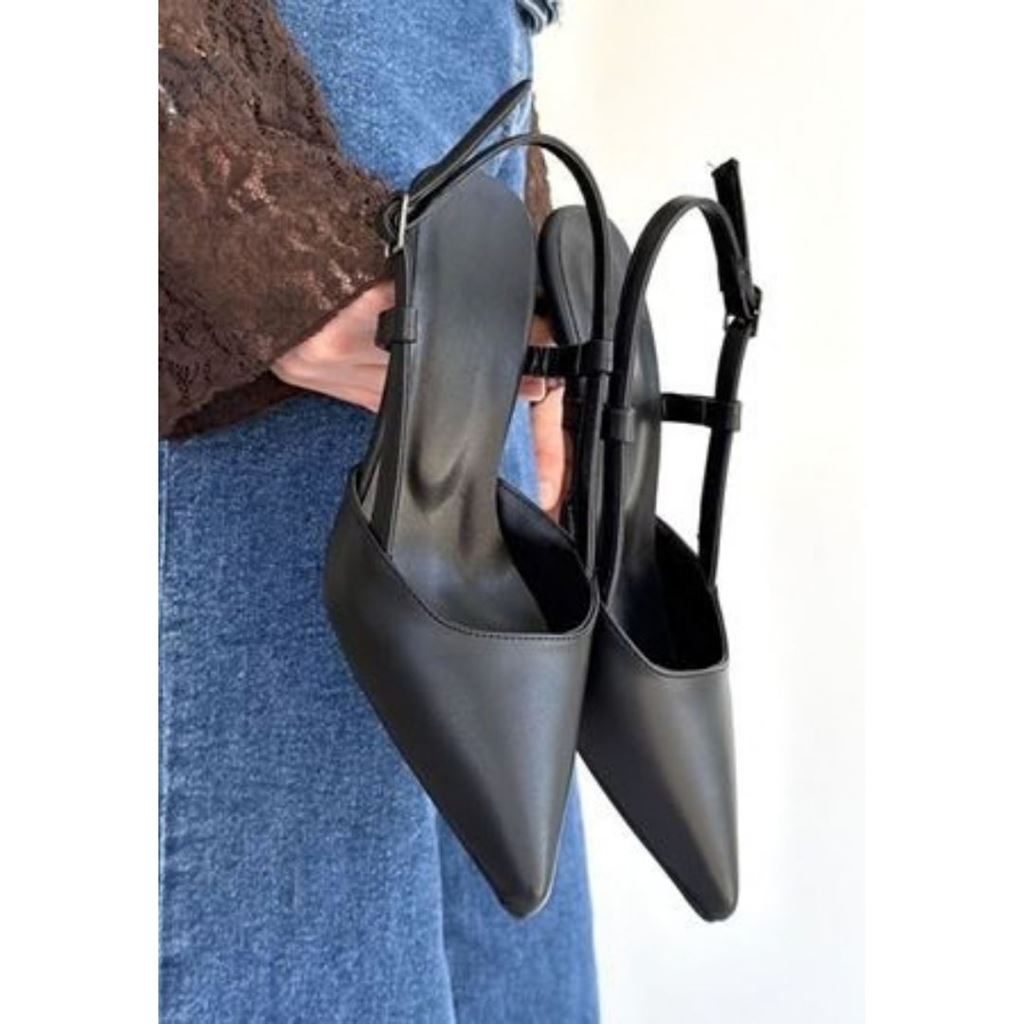 Hoost Siyah Cilt Topuklu Ayakkabı