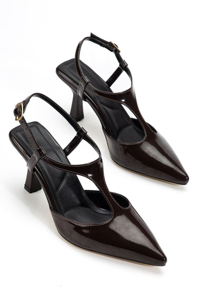 Tula Kahverengi Rugan Topuklu Ayakkabı