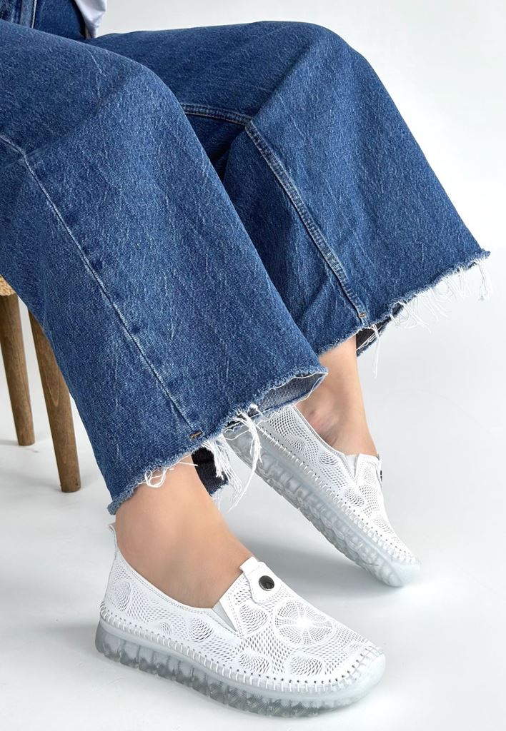 Rinna Beyaz Deri Spor Ayakkabı