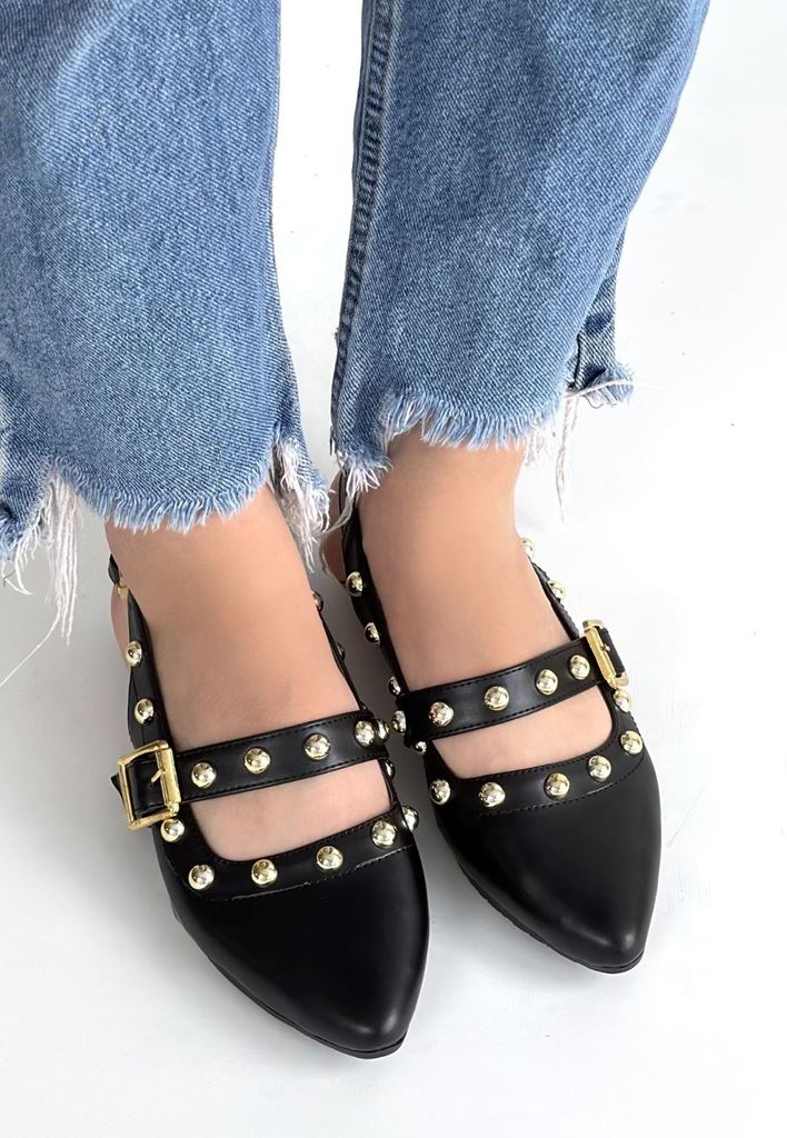 Jorwi Siyah Cilt Babet Ayakkabı