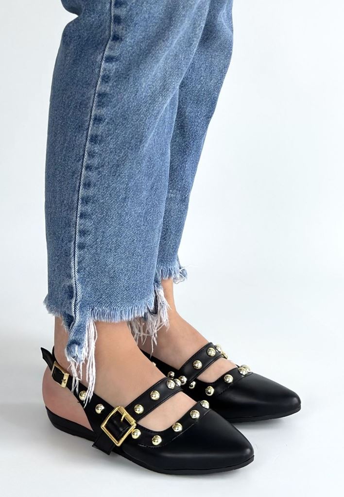 Jorwi Siyah Cilt Babet Ayakkabı