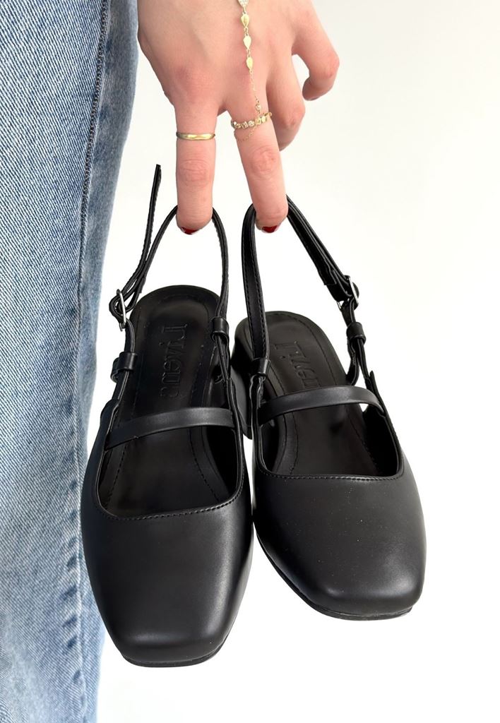 Liva Siyah Cilt Topuklu Ayakkabı