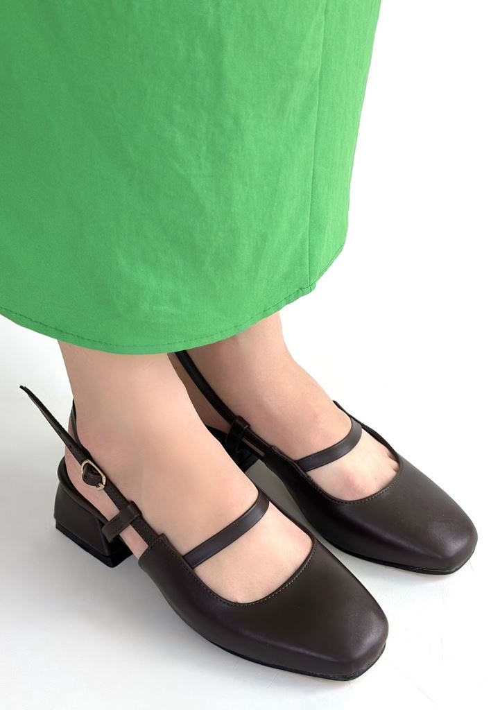 Liva Kahverengi Cilt Topuklu Ayakkabı