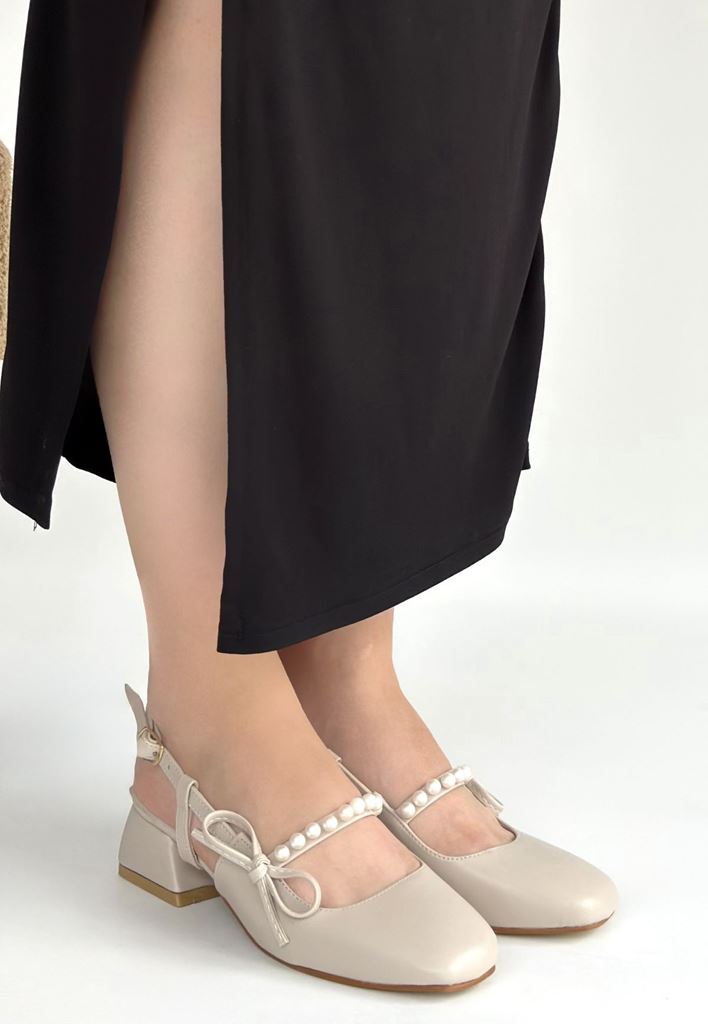 Ceyda Bej Cilt Topuklu Ayakkabı