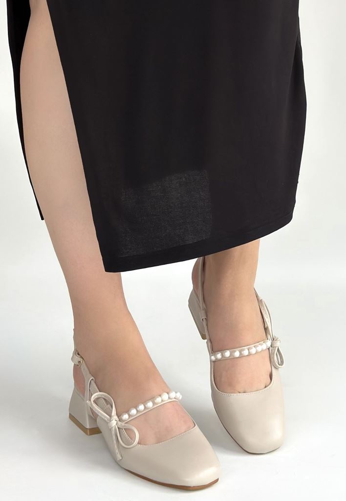 Ceyda Bej Cilt Topuklu Ayakkabı